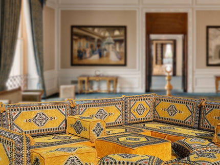 U Förmiges orientalisches Sofa Set, Terrasse Palettensofa, Bodenkissen, Arabische Majlis, Türkisches