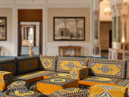U Förmiges orientalisches Sofa Set, Terrasse Palettensofa, Bodenkissen, Arabische Majlis, Türkisches