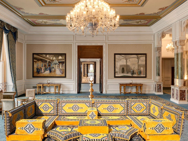 U Förmiges orientalisches Sofa Set, Terrasse Palettensofa, Bodenkissen, Arabische Majlis, Türkisches