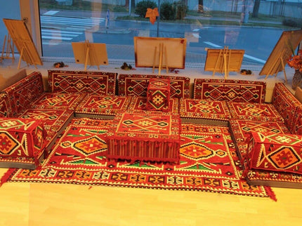 Orientalische Sitzecke, Sark Kösesi, 21-tlg. Orientalische Ecke, Bodenkissen, Orient Ecke