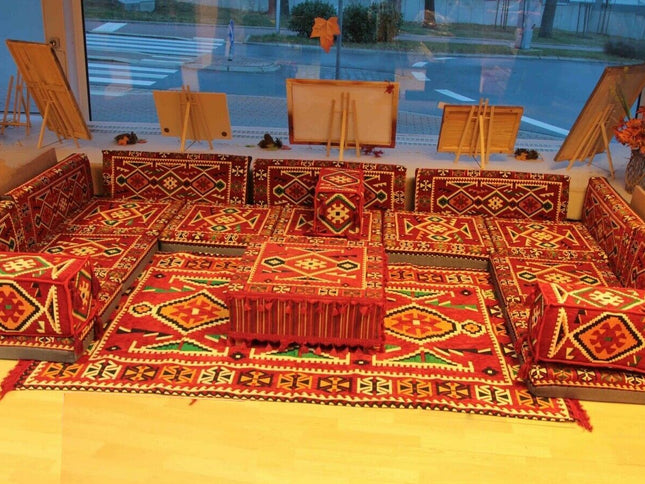 Orientalische Sitzecke, Sark Kösesi, 21-tlg. Orientalische Ecke, Bodenkissen, Orient Ecke