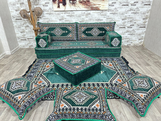 Orientalische Sitzecke, Arabische Majlis, Orientalisches Sofa Set, Majlis-Sitzmöbel, Bodenkissen, Tü