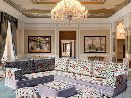 L förmiges orientalisches Sofa Set, Palettensofa, Bodenkissen, Arabische Majlis, Türkisches Boden Si