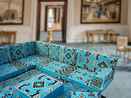 L förmiges orientalisches Sofa Set, Palettensofa, Bodenkissen, Arabische Majlis, Türkisches Boden Si