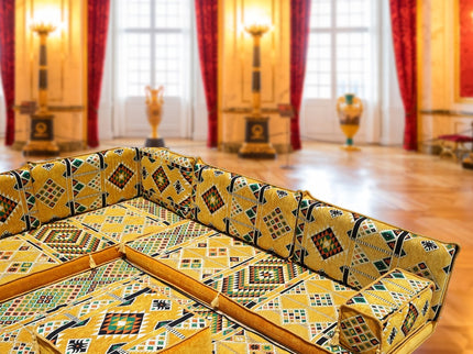 L förmiges orientalisches Sofa Set, Palettensofa, Bodenkissen, Arabische Majlis, Türkisches Boden Si
