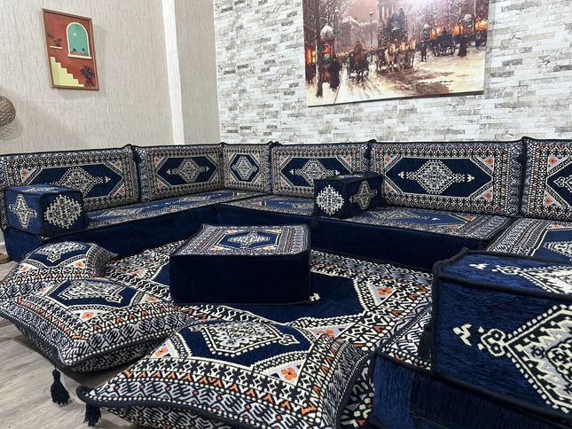 Arabische Majlis, U förmiges Orientalisches Sofa Set, Majlis-Sitzmöbel, Bodenkissen, Türkisches Bode