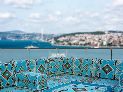 U Förmiges orientalisches Sofa Set, Terrasse Palettensofa, Bodenkissen, Arabische Majlis, Türkisches