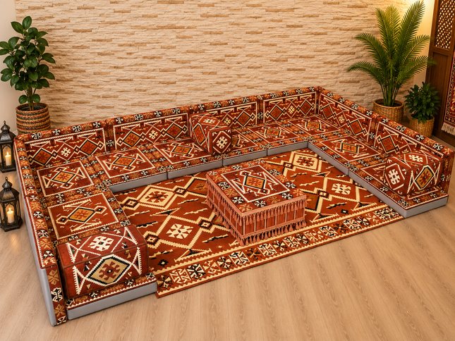 Orientalische Sitzecke Braun 23-tlg. – Sark Kösesi | Caddebuy