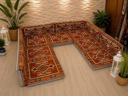 Orientalische Sitzecke Braun 13-tlg. – Sark Kösesi | Caddebuy