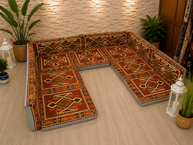 Orientalische Sitzecke Braun 13-tlg. – Sark Kösesi | Caddebuy