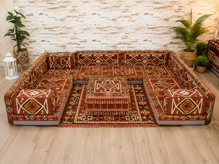 Coin salon oriental marron 19 pièces | Caddebuy