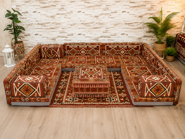 Orientalische Sitzecke Braun 19-tlg. – Sark Kösesi | Caddebuy