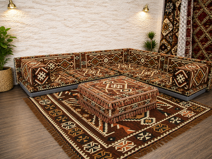 Orientalische Sitzecke Braun – Sark Kösesi Bodensofa | Caddebuy