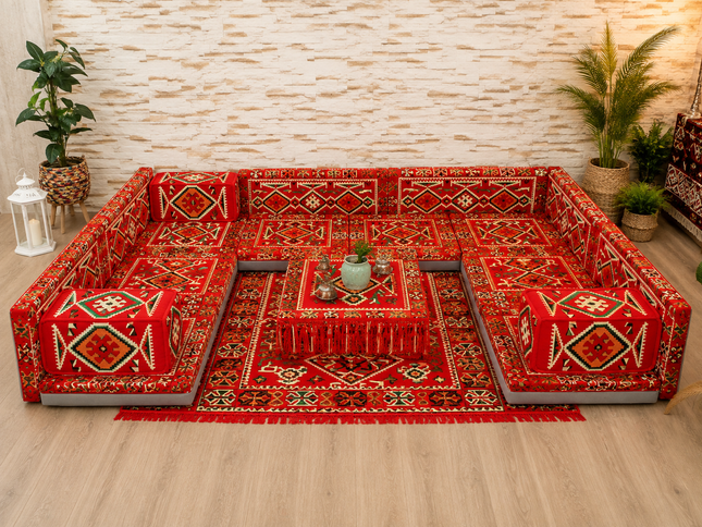 Orientalische Sitzecke Anadolu Rot 19-tlg. – Sark Kösesi | Caddebuy