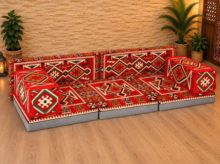 Orientalische Sitzecke Anadolu Rot 7-tlg. – Sark Kösesi | Caddebuy