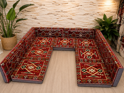 Orientalische Sitzecke Anadolu Rot 13-tlg. – Sark Kösesi | Caddebuy