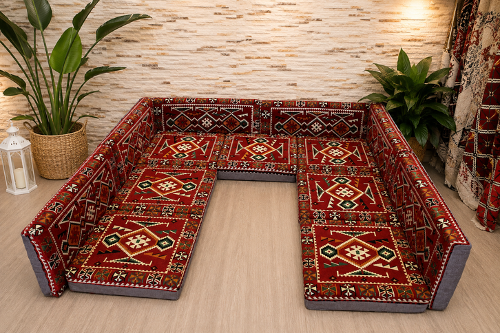 Orientalische Sitzecke Anadolu Rot 13-tlg. – Sark Kösesi | Caddebuy