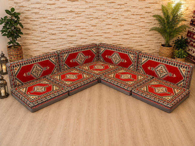 Orientalische Sitzecke Saray Rot – Sark Kösesi Bodensofa | Caddebuy