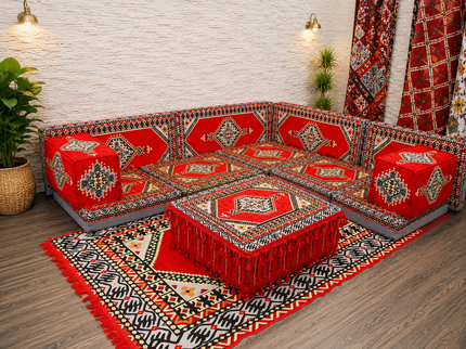 Orientalische Sitzecke Saray Rot 13-tlg. – Sark Kösesi | Caddebuy