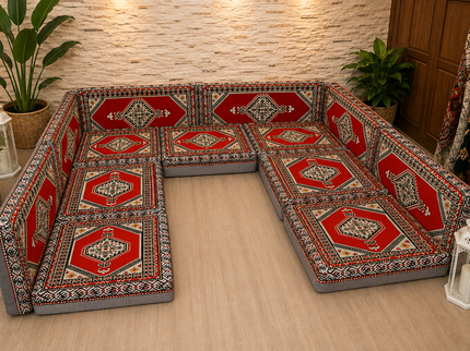 Orientalische Sitzecke Saray Rot 13-tlg. – Sark Kösesi | Caddebuy