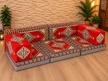 Orientalische Sitzecke Saray Rot 7-tlg. – Sark Kösesi | Caddebuy