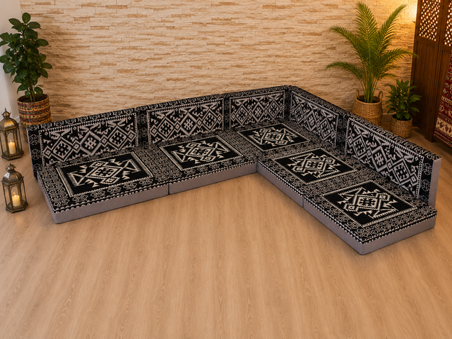 Orientalische Sitzecke Schwarz – Sark Kösesi Bodensofa | Caddebuy