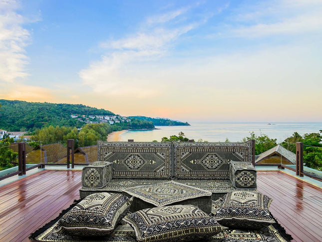 Orientalisches Sofa Set, Majlis-Sitzmöbel, Bodenkissen, Arabische Majlis, Türkisches Boden Sitzset