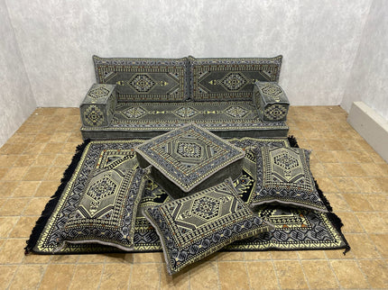 Orientalisches Sofa Set, Majlis-Sitzmöbel, Bodenkissen, Arabische Majlis, Türkisches Boden Sitzset