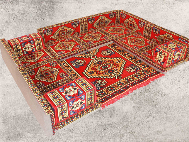 Orientalische Sitzkissen, Sitzecke, Sark Kösesi, 18-tlg. Orientalisches Sofa