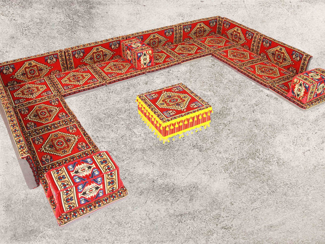Orientalische Sitzkissen, Sitzecke, Sark Kösesi, 24-tlg. Orientalisches Sofa