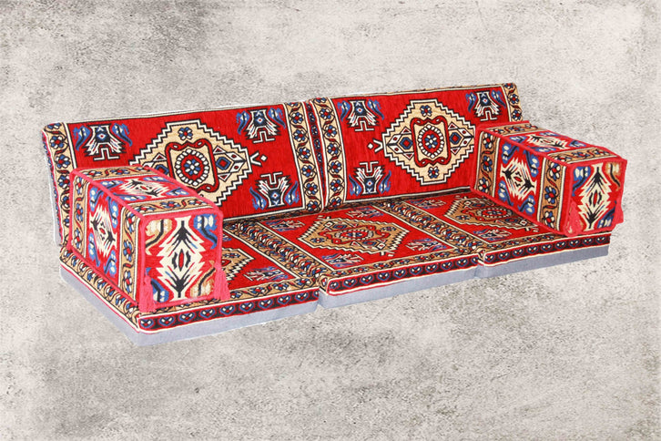 7-tlg. Kissenset, Orientalisch, Sark Kösesi, Yastik, Orient-Sitzecke, Sitzkissen-Set