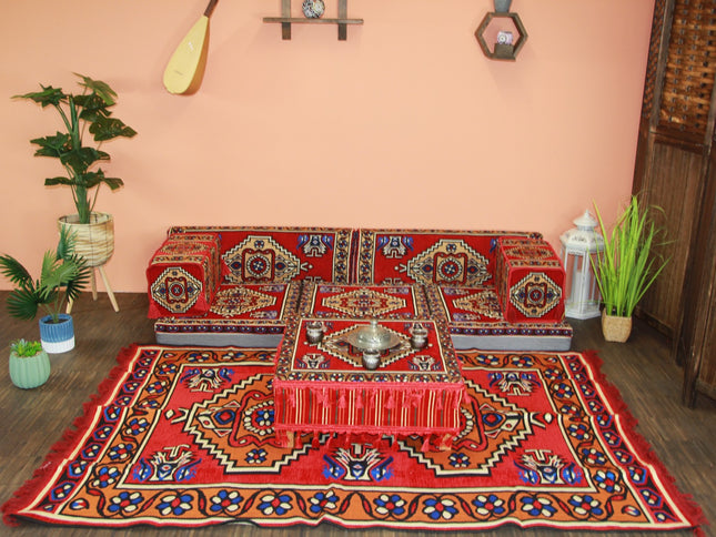 9-tlg. Kissenset, Orientalisch, Sark Kösesi, Yastik, Orient-Sitzecke, Sitzkissen-Set