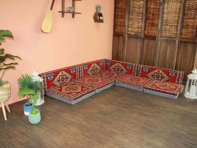 Orientalische Sitzecke, traditionelles Orientalisches Sofa, 9-tlg. Sitzkissen-Set