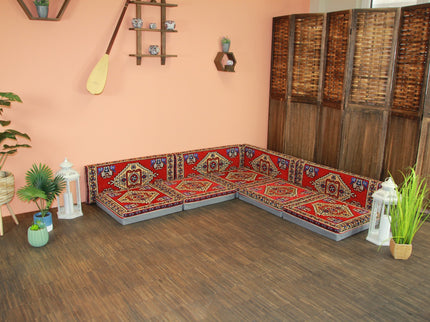 Orientalische Sitzecke, traditionelles Orientalisches Sofa, 9-tlg. Sitzkissen-Set