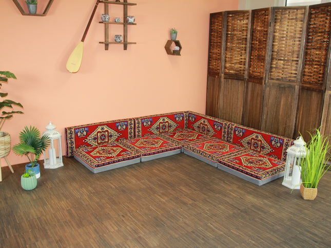 Orientalische Sitzecke, traditionelles Orientalisches Sofa, 9-tlg. Sitzkissen-Set