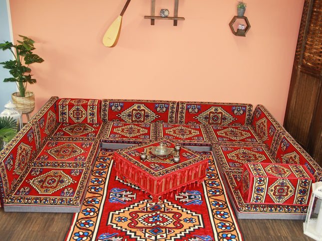Orientalische Sitzkissen, Sitzecke, Sark Kösesi, 19-tlg. Orientalisches Sofa
