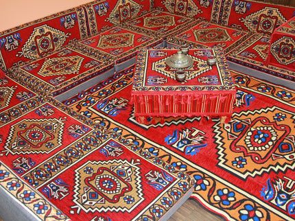 Orientalische Sitzkissen, Sitzecke, Sark Kösesi, 19-tlg. Orientalisches Sofa