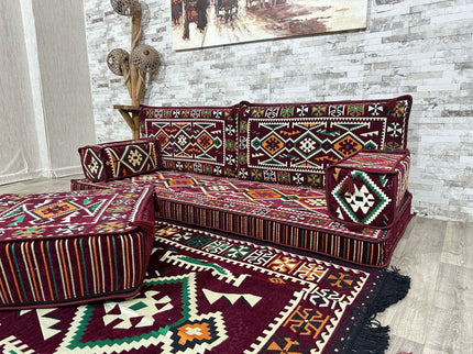 Orientalisches Sofa Set, Majlis-Sitzmöbel, Bodenkissen, Arabische Majlis, Türkisches Boden Sitzset
