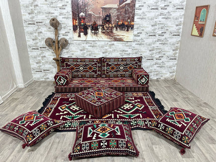 Orientalisches Sofa Set, Majlis-Sitzmöbel, Bodenkissen, Arabische Majlis, Türkisches Boden Sitzset