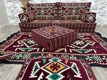 Orientalisches Sofa Set, Majlis-Sitzmöbel, Bodenkissen, Arabische Majlis, Türkisches Boden Sitzset