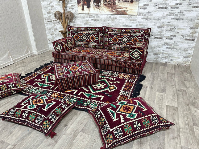 Orientalisches Sofa Set, Majlis-Sitzmöbel, Bodenkissen, Arabische Majlis, Türkisches Boden Sitzset