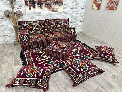 Orientalisches Sofa Set, Majlis-Sitzmöbel, Bodenkissen, Arabische Majlis, Türkisches Boden Sitzset