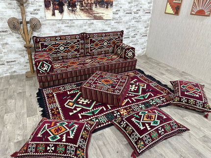 Orientalisches Sofa Set, Majlis-Sitzmöbel, Bodenkissen, Arabische Majlis, Türkisches Boden Sitzset