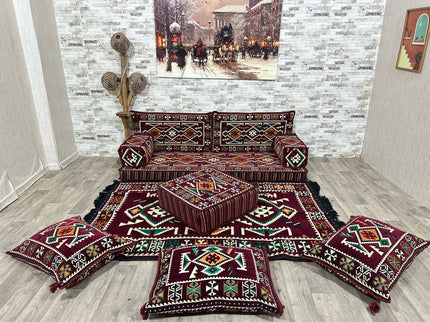 Orientalisches Sofa Set, Majlis-Sitzmöbel, Bodenkissen, Arabische Majlis, Türkisches Boden Sitzset