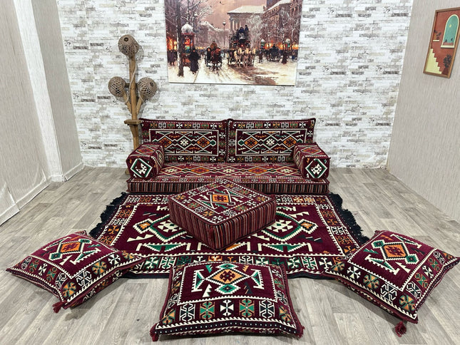 Orientalisches Sofa Set, Majlis-Sitzmöbel, Bodenkissen, Arabische Majlis, Türkisches Boden Sitzset