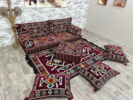 Orientalisches Sofa Set, Majlis-Sitzmöbel, Bodenkissen, Arabische Majlis, Türkisches Boden Sitzset