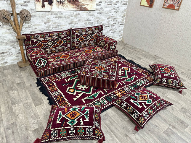 Orientalisches Sofa Set, Majlis-Sitzmöbel, Bodenkissen, Arabische Majlis, Türkisches Boden Sitzset