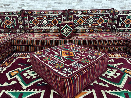 U förmiges orientalisches Sofa Set, Majlis-Sitzmöbel, Arabische Majlis, Bodenkissen, Türkisches Bode