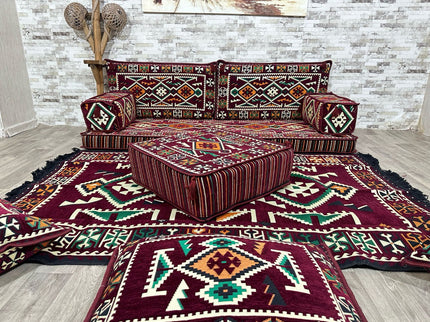 Orientalisches Sofa Set, Majlis-Sitzmöbel, Bodenkissen, Arabische Majlis, Türkisches Boden Sitzset