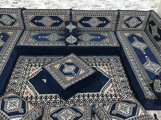 Arabische Majlis, U förmiges Orientalisches Sofa Set, Majlis-Sitzmöbel, Bodenkissen, Türkisches Bode